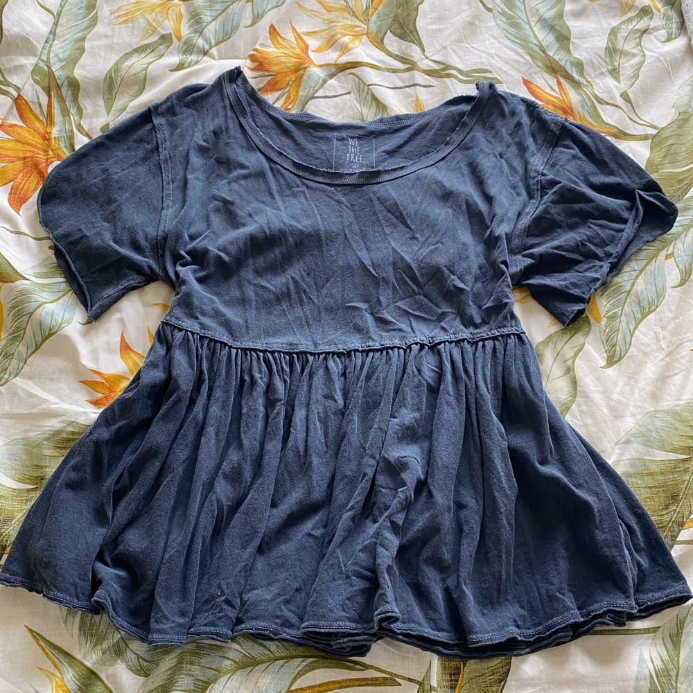 Free People (We the Free) Oversized Gray Top